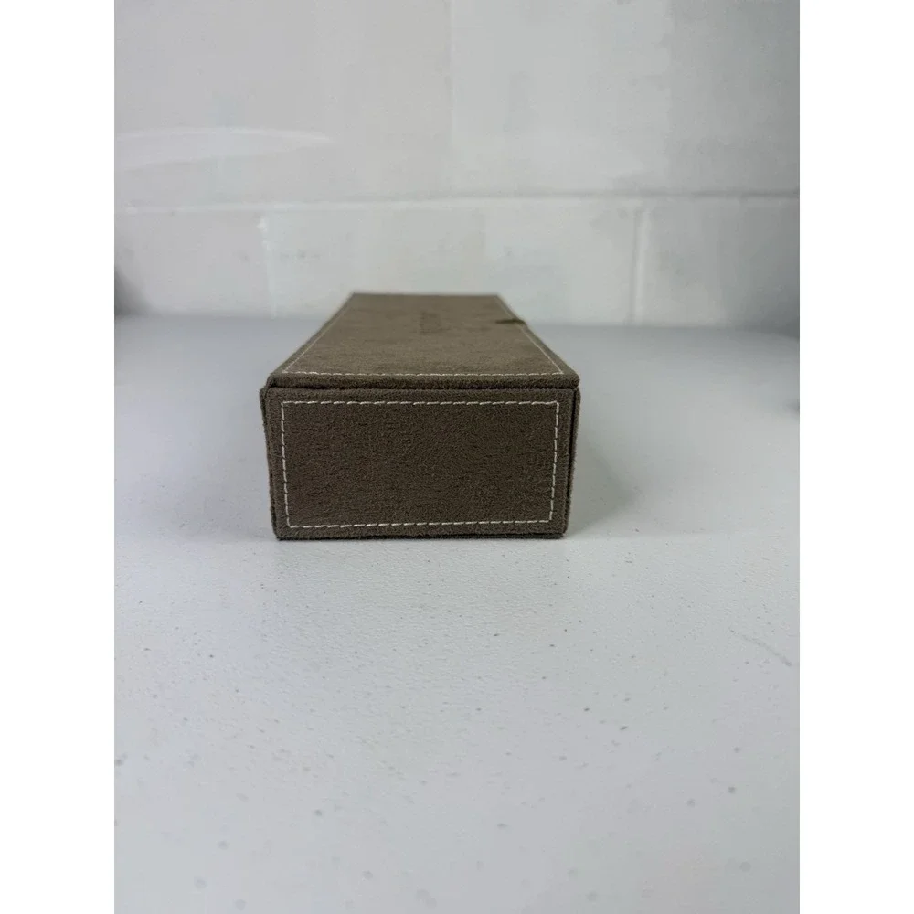 Authentic Pandora Suede Tan Jewelry Box With Inserts And Tie Down Closure Chrty